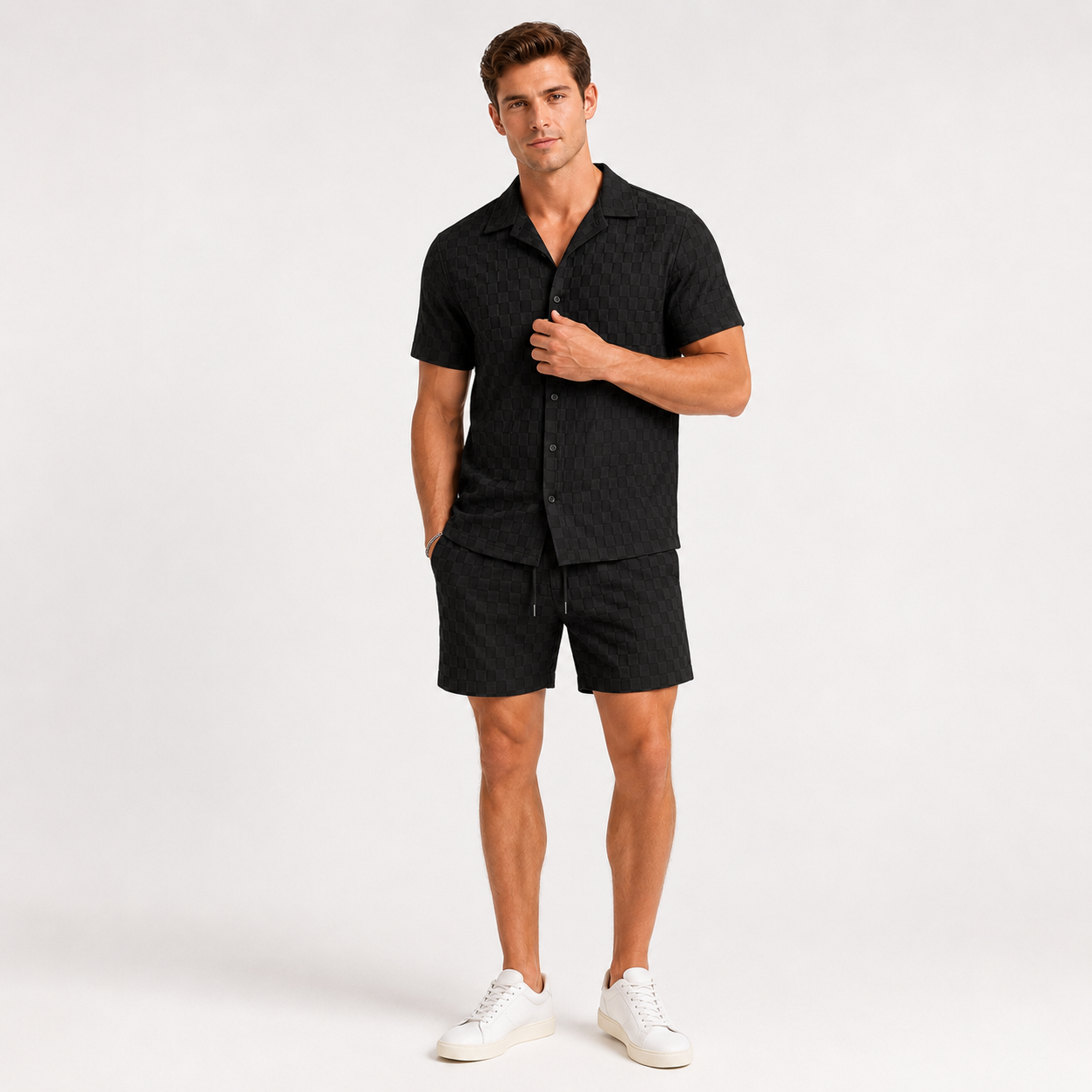 Waffle Shirt and Shorts Set