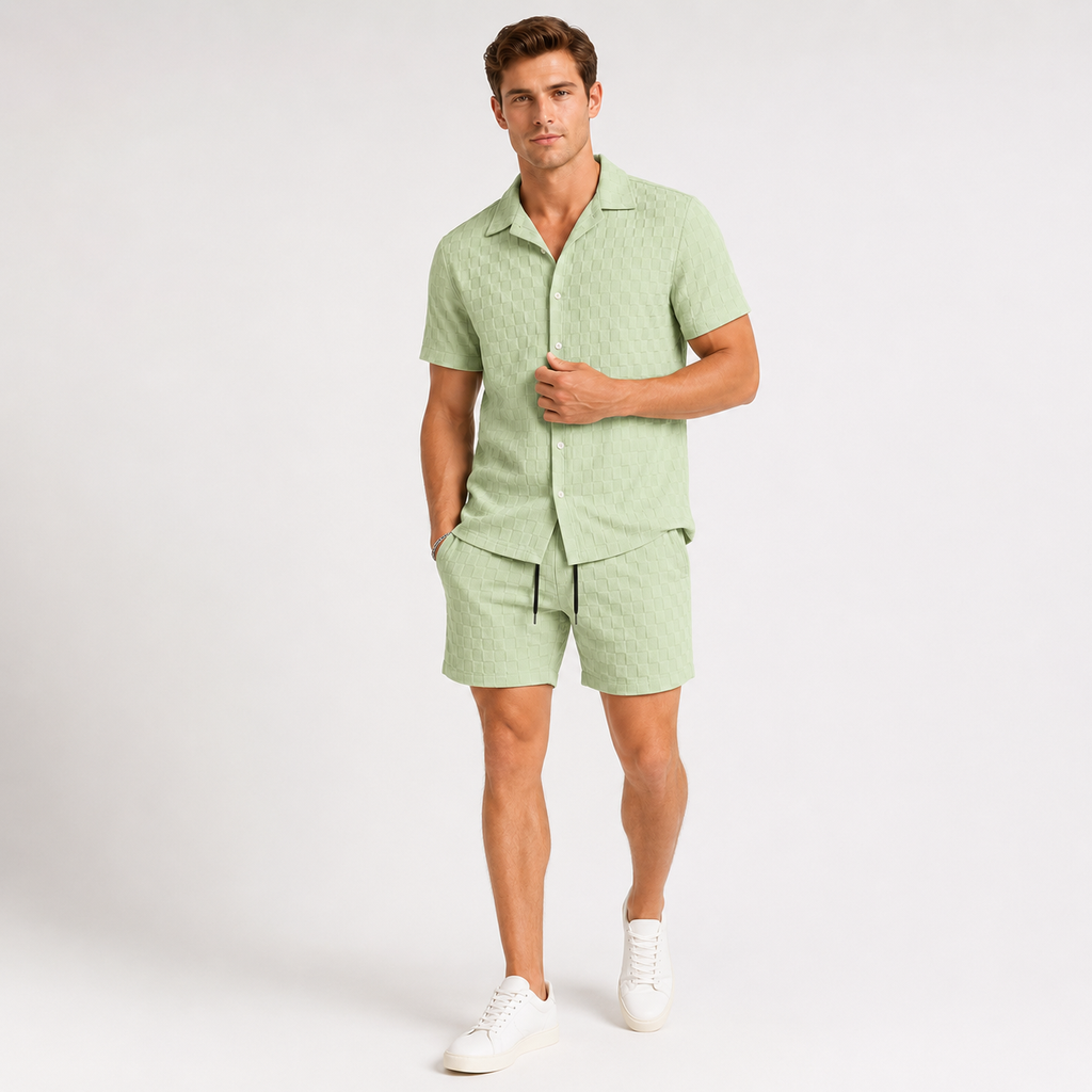 Waffle Shirt and Shorts Set