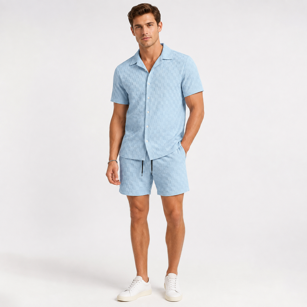 Waffle Shirt and Shorts Set