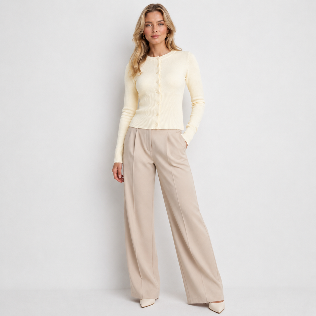 Ribbed Knit Button Cardigan