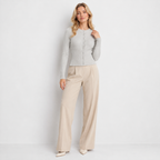 Ribbed Knit Button Cardigan