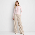 Ribbed Knit Button Cardigan