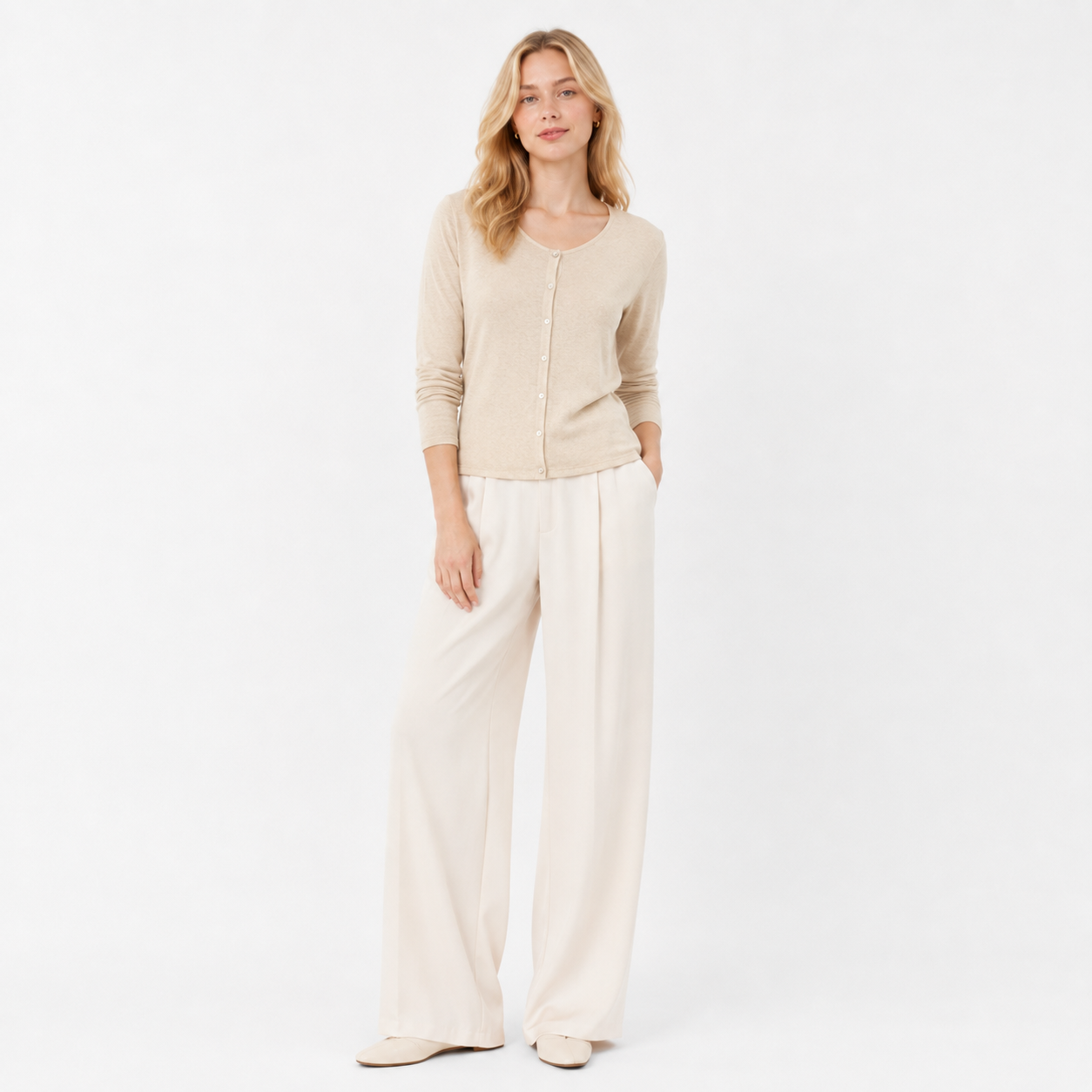 Fine Knit Linen Blend Cardigan