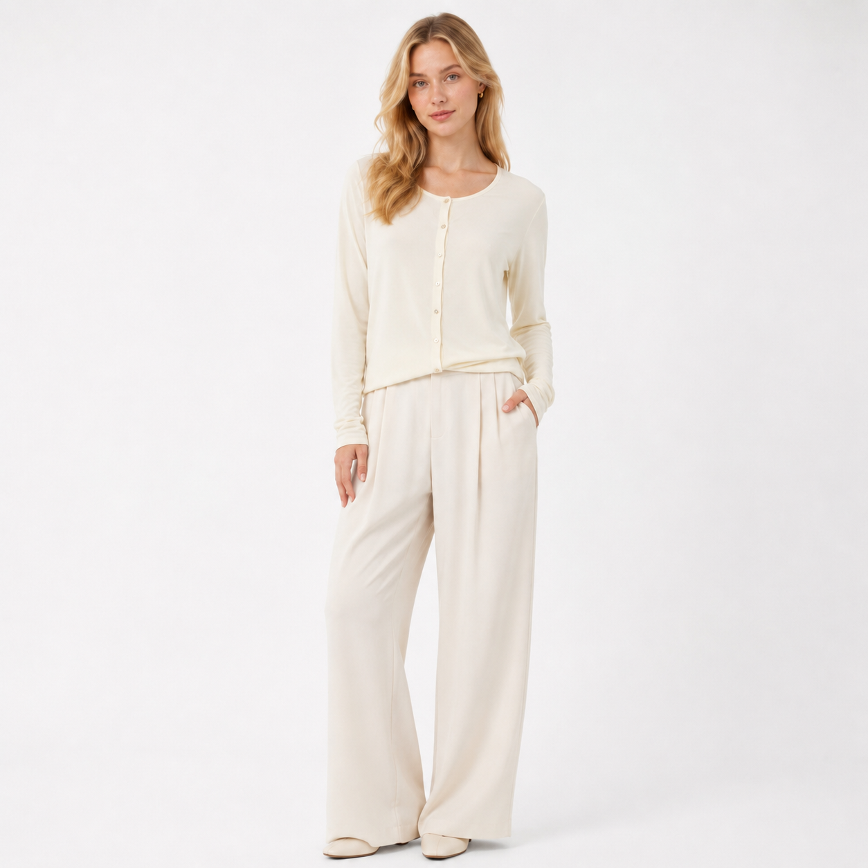 Fine Knit Linen Blend Cardigan