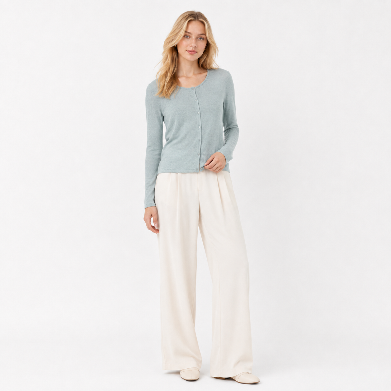 Fine Knit Linen Blend Cardigan