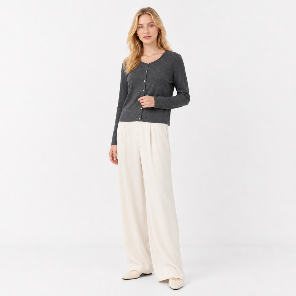 Fine Knit Linen Blend Cardigan