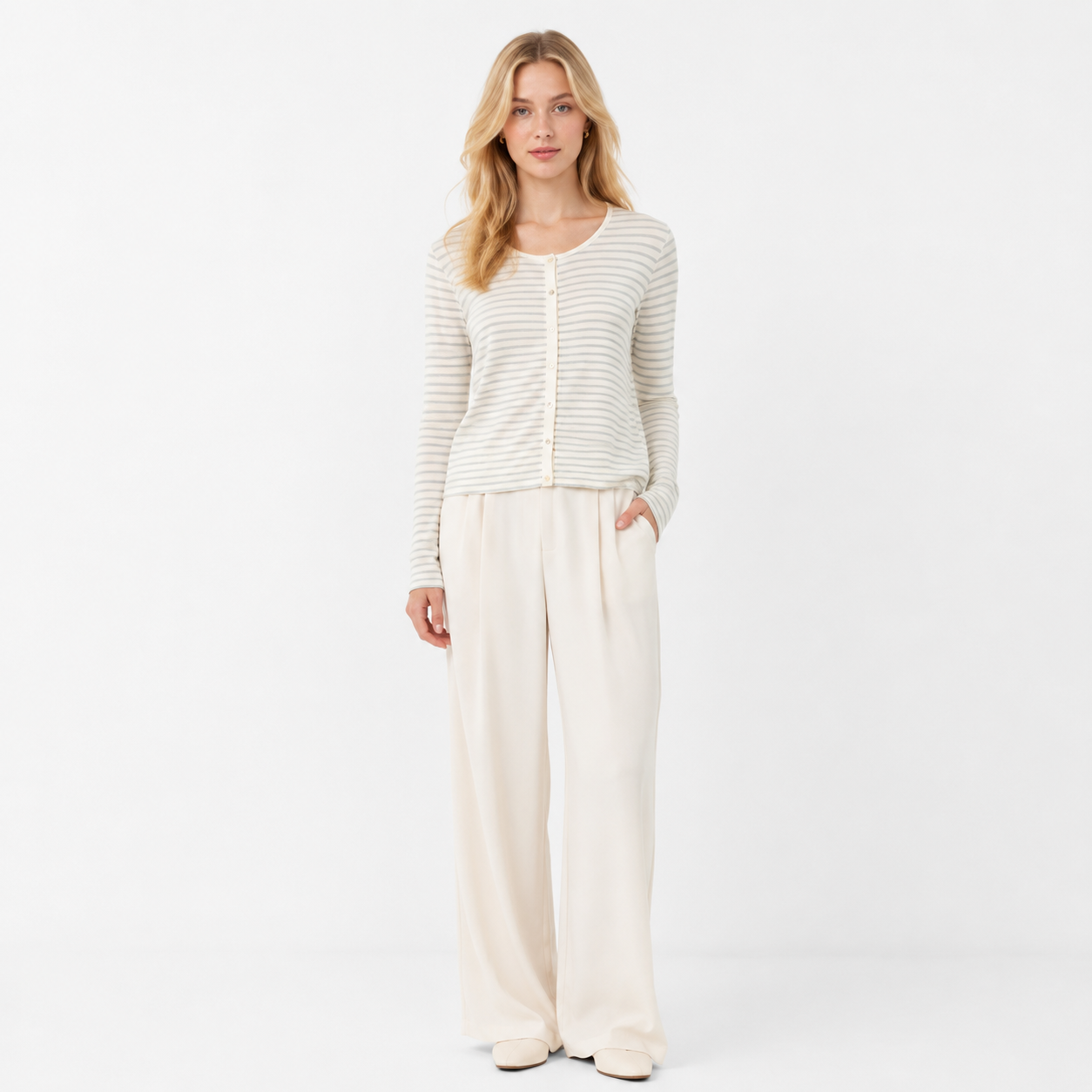 Fine Knit Linen Blend Cardigan