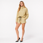 Polka Dot Turtleneck Top and Shorts Set