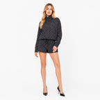 Polka Dot Turtleneck Top and Shorts Set