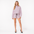 Polka Dot Turtleneck Top and Shorts Set