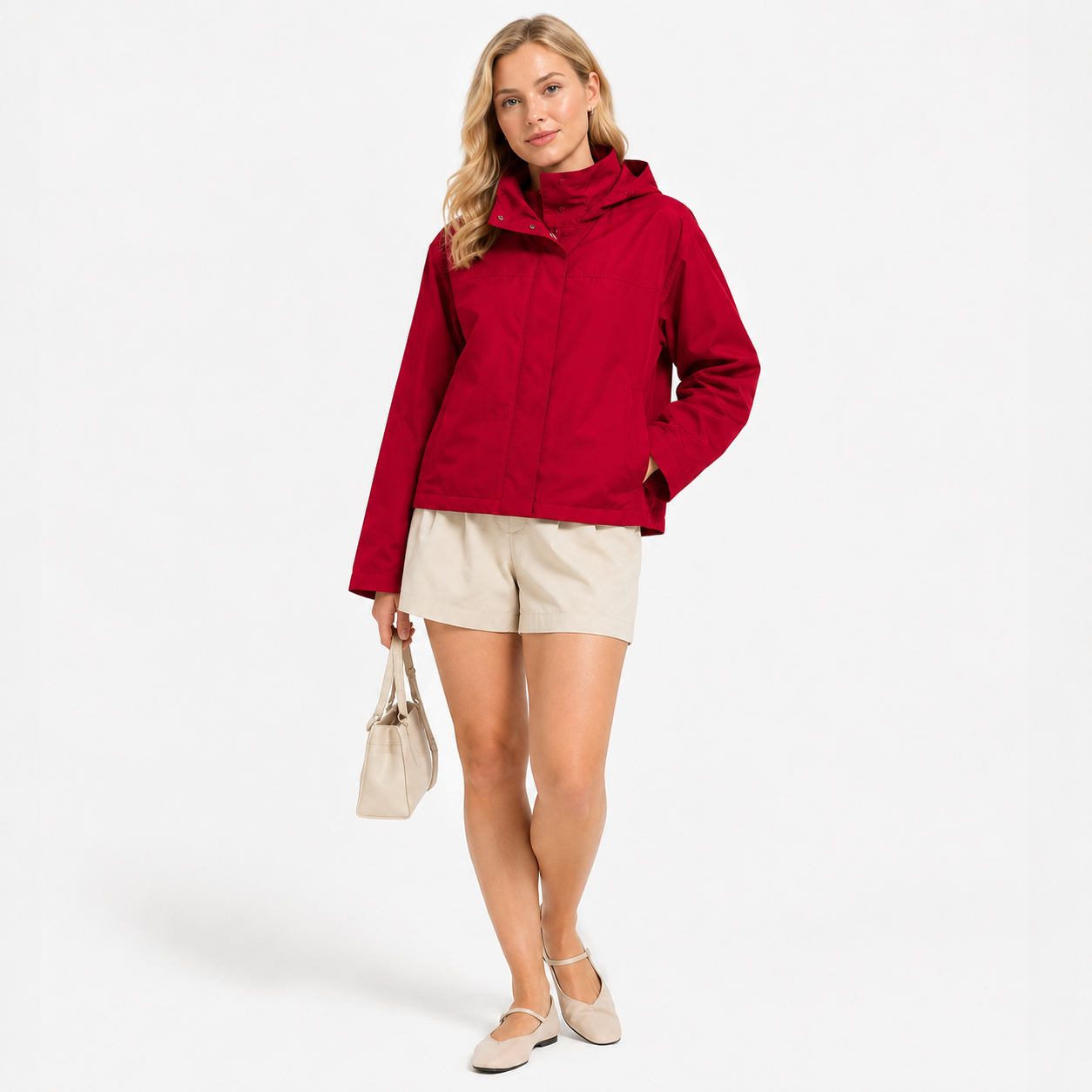 Windproof Hooded Stand Collar Jacket