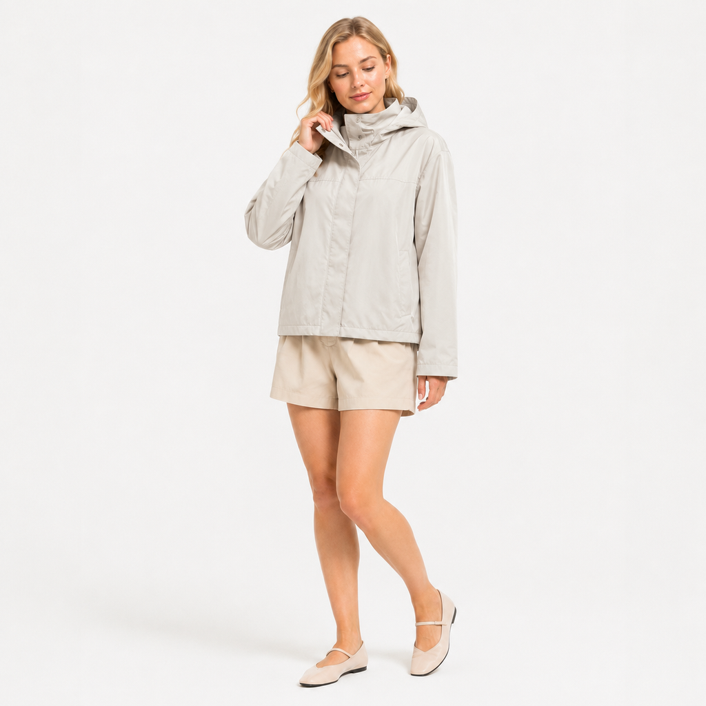 Windproof Hooded Stand Collar Jacket