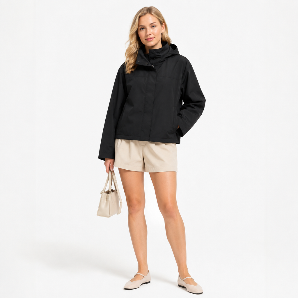 Windproof Hooded Stand Collar Jacket