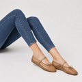 Mesh Buckle Strap Ballet Flats