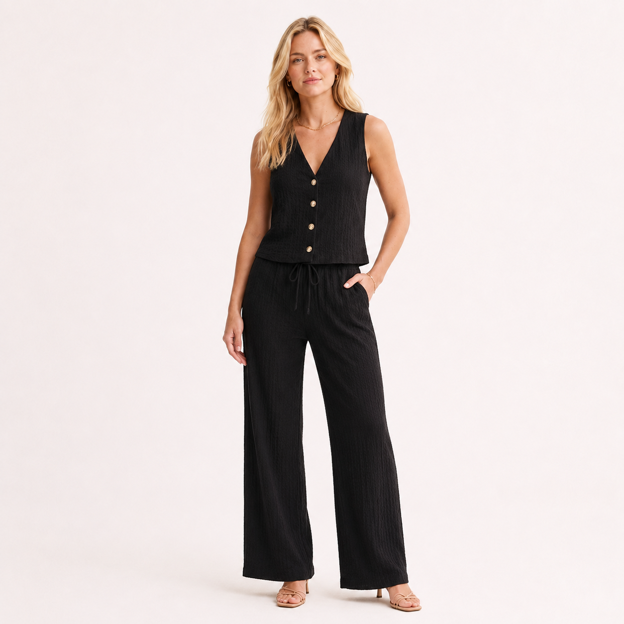 Tank Top and Wide Leg Trouser Set