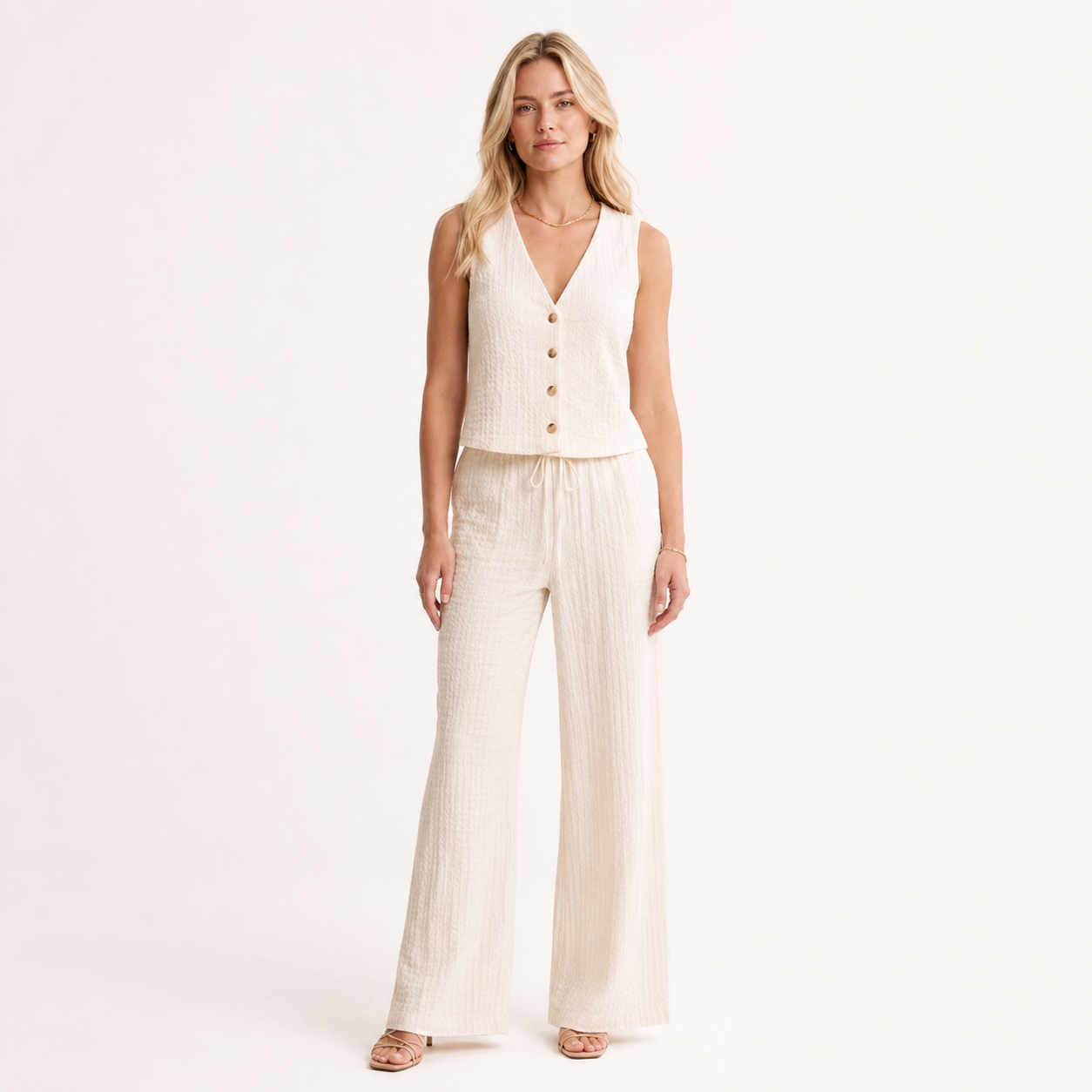 Tank Top and Wide Leg Trouser Set