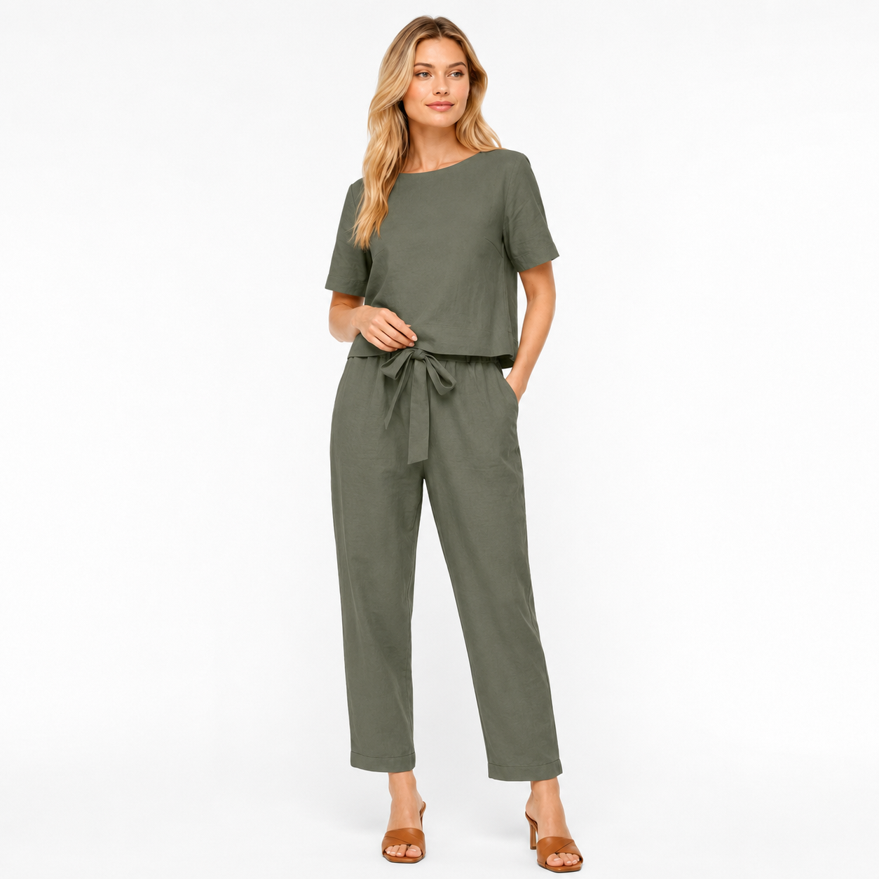 Half Sleeve Top and Trouser Set
