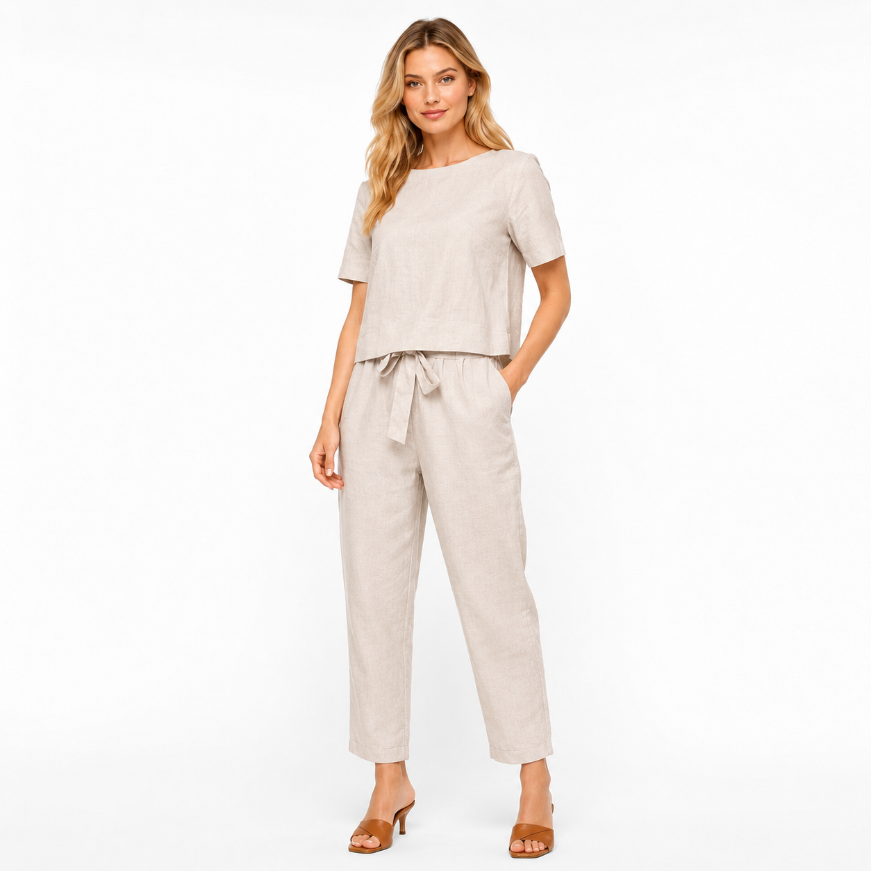 Half Sleeve Top and Trouser Set