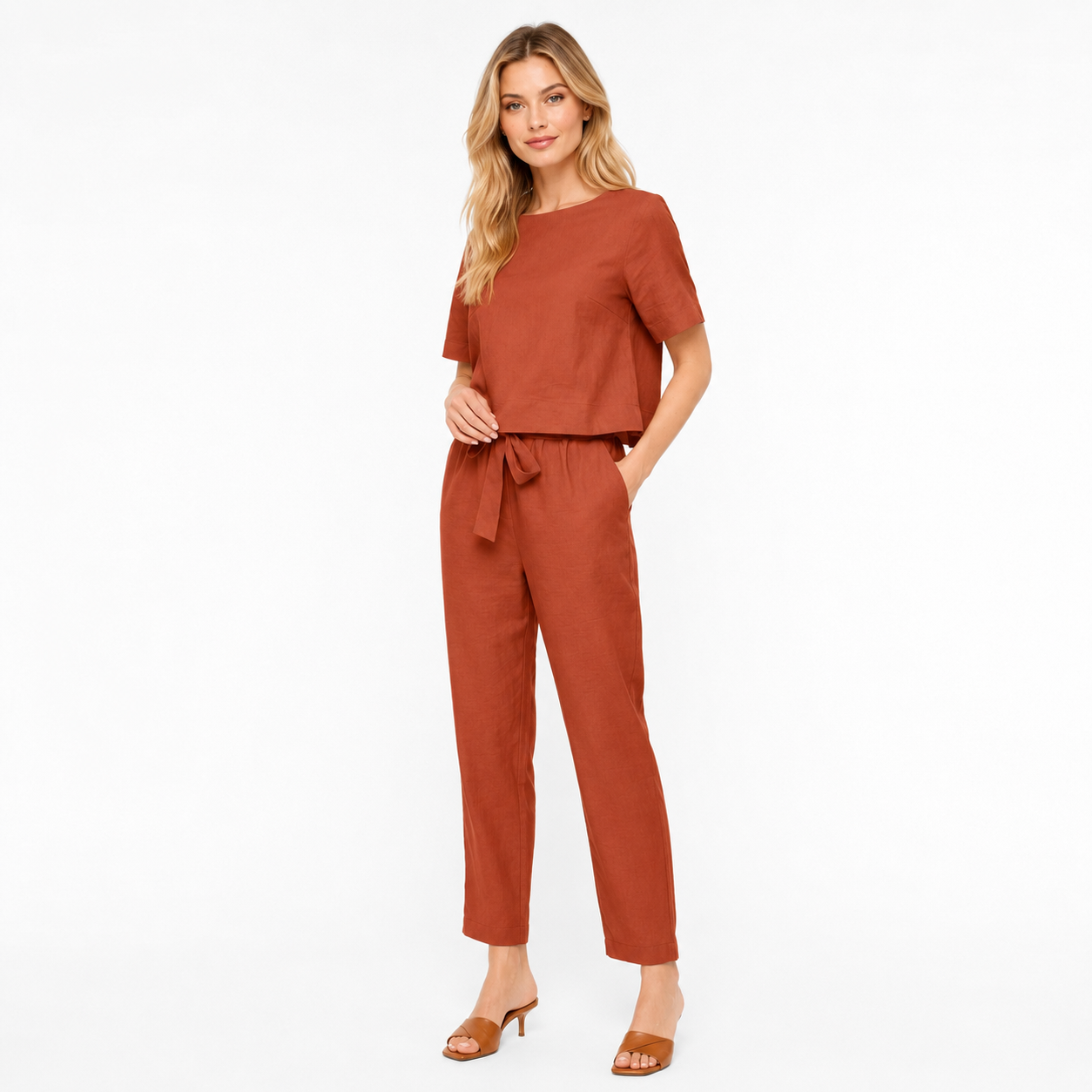 Half Sleeve Top and Trouser Set