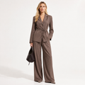 Striped Blazer and Wide Leg Trouser Suit
