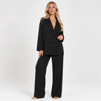 Textured Double Breasted Jacket and Trouser Set