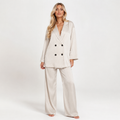 Textured Double Breasted Jacket and Trouser Set