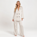 Textured Double Breasted Jacket and Trouser Set