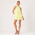 Halter Neck Tie Waist Backless Mini Dress