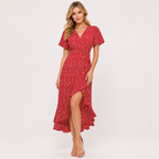 Floral Print Chiffon Maxi Dress