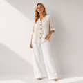 V-Neck Button Through Summer Shirt