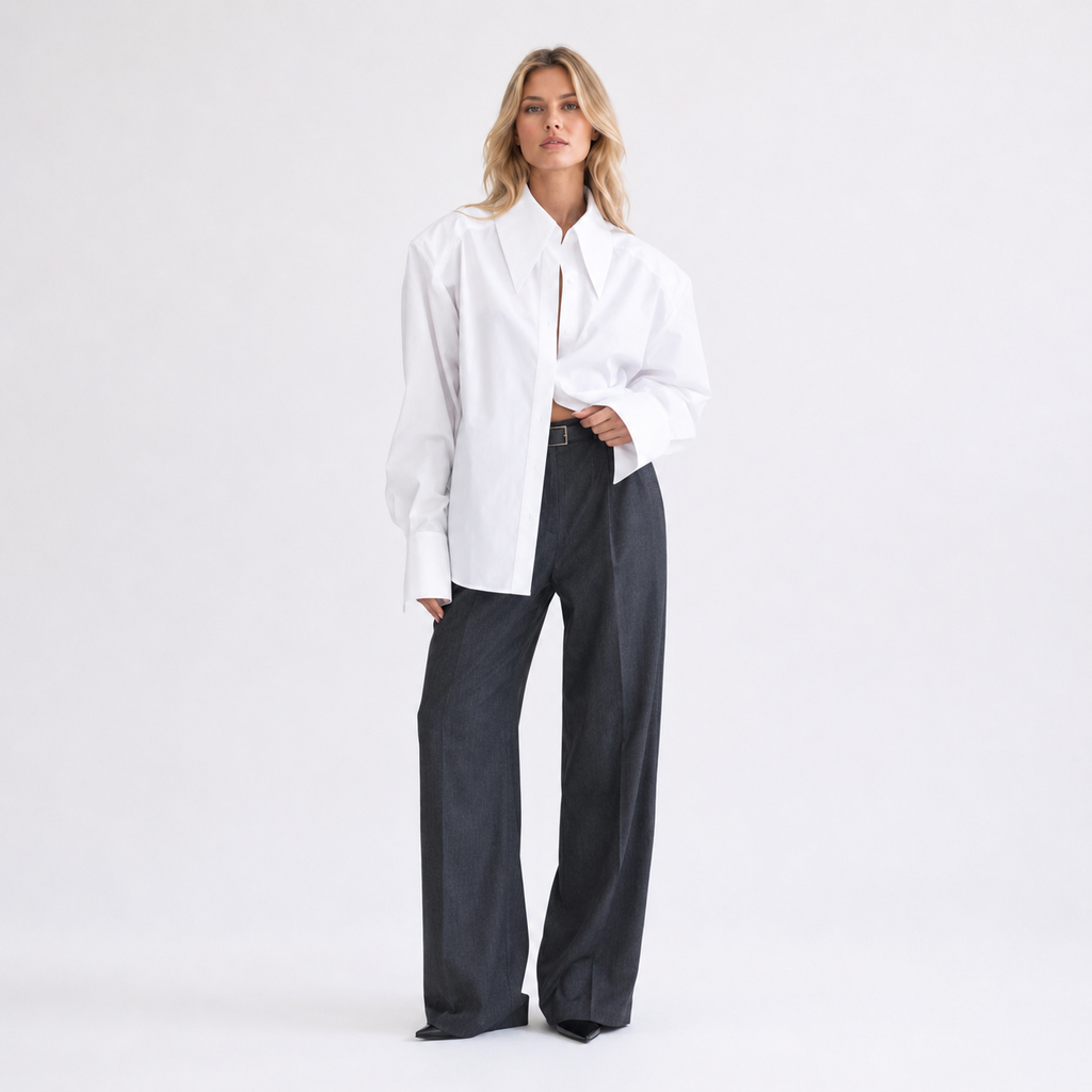 Puff Sleeve Single Breasted Blouse