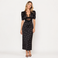 Lace Panel Short Sleeve Maxi Dress