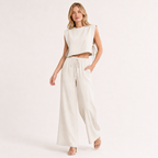 Crop Top and Wide Leg Trouser Set