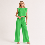 Crop Top and Wide Leg Trouser Set