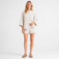 Poly Linen Shirt and Shorts Set