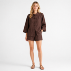 Poly Linen Shirt and Shorts Set