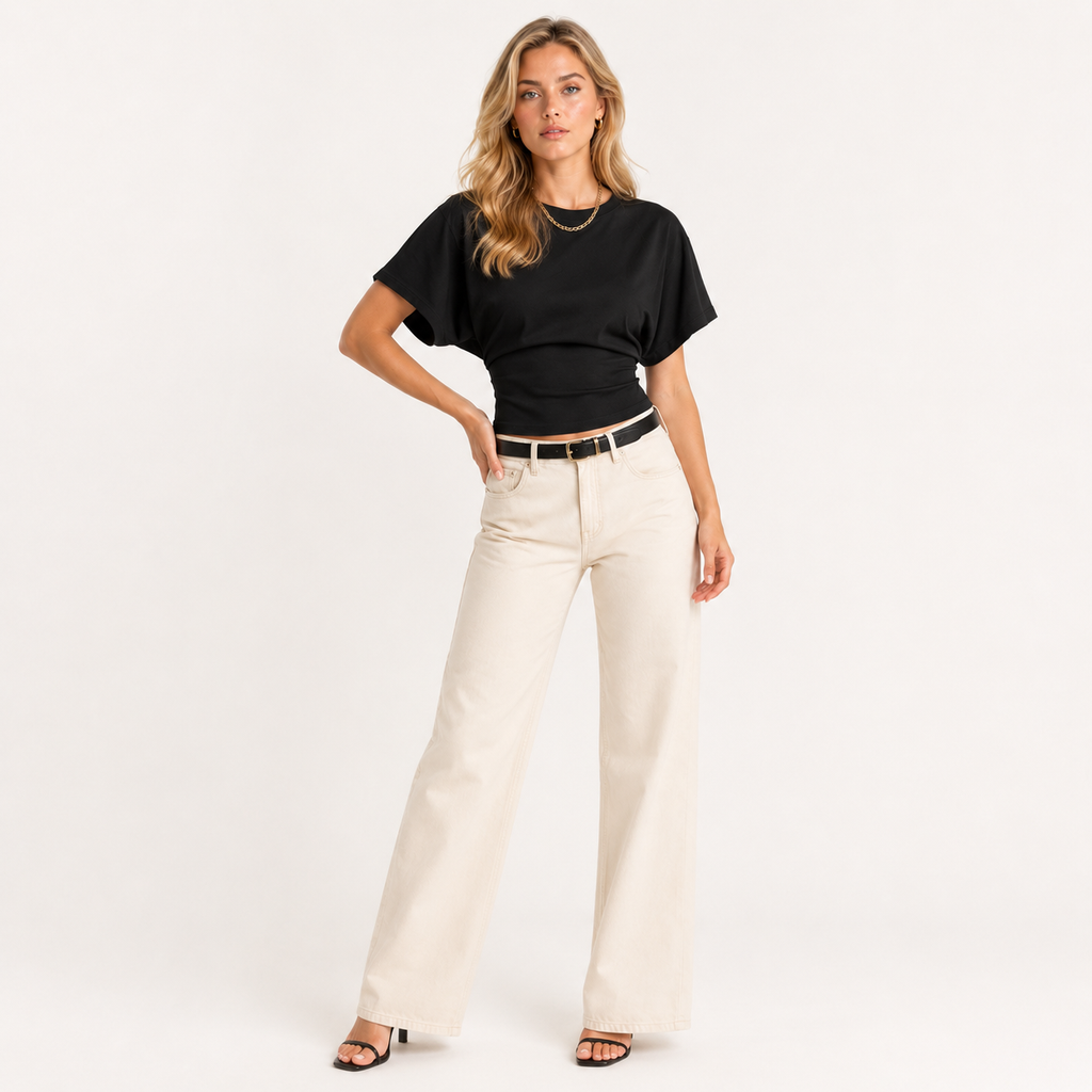 O-Neck Cropped Corset Top
