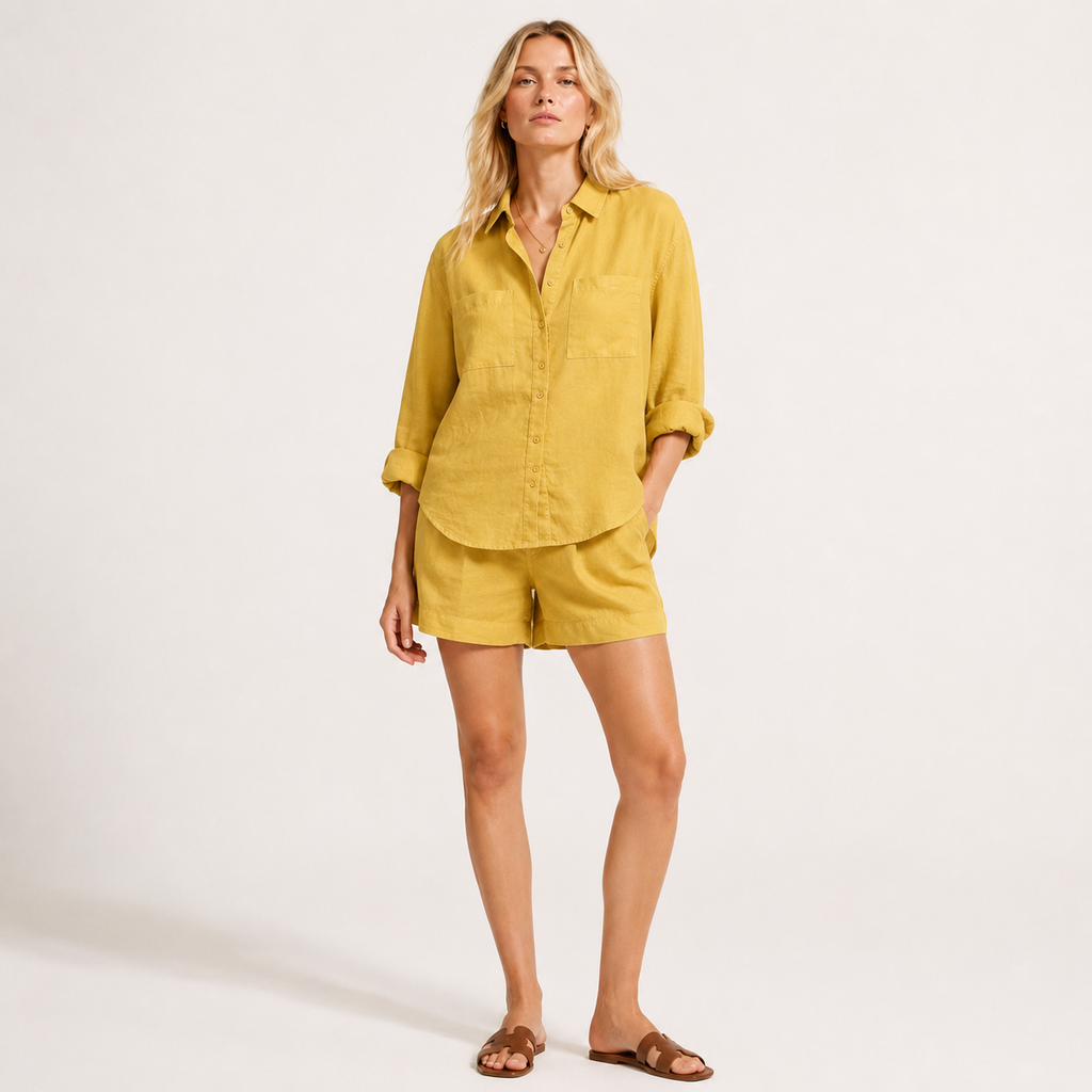 Long Sleeve Shirt and Shorts Set