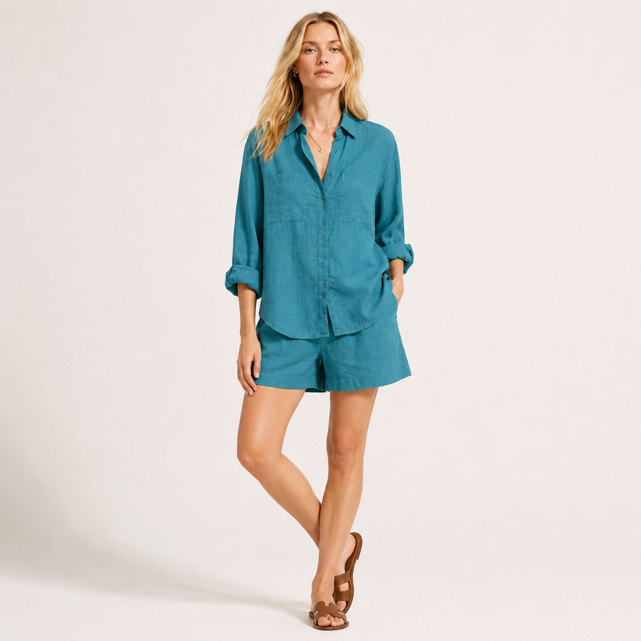 Long Sleeve Shirt and Shorts Set