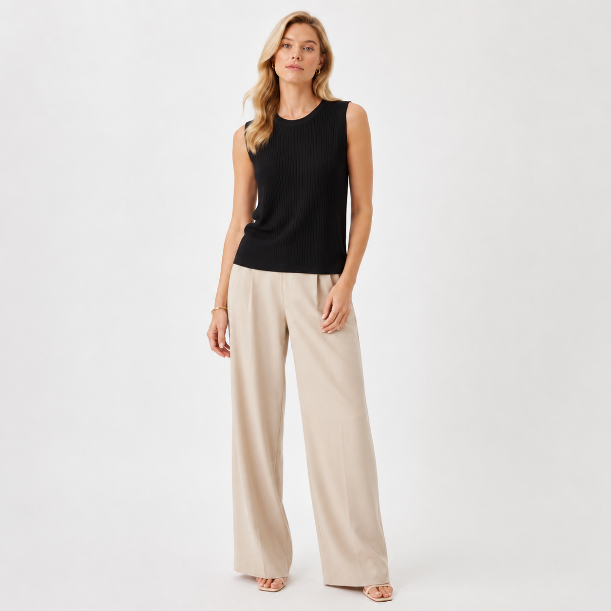 Sleeveless Knitted Vest Top