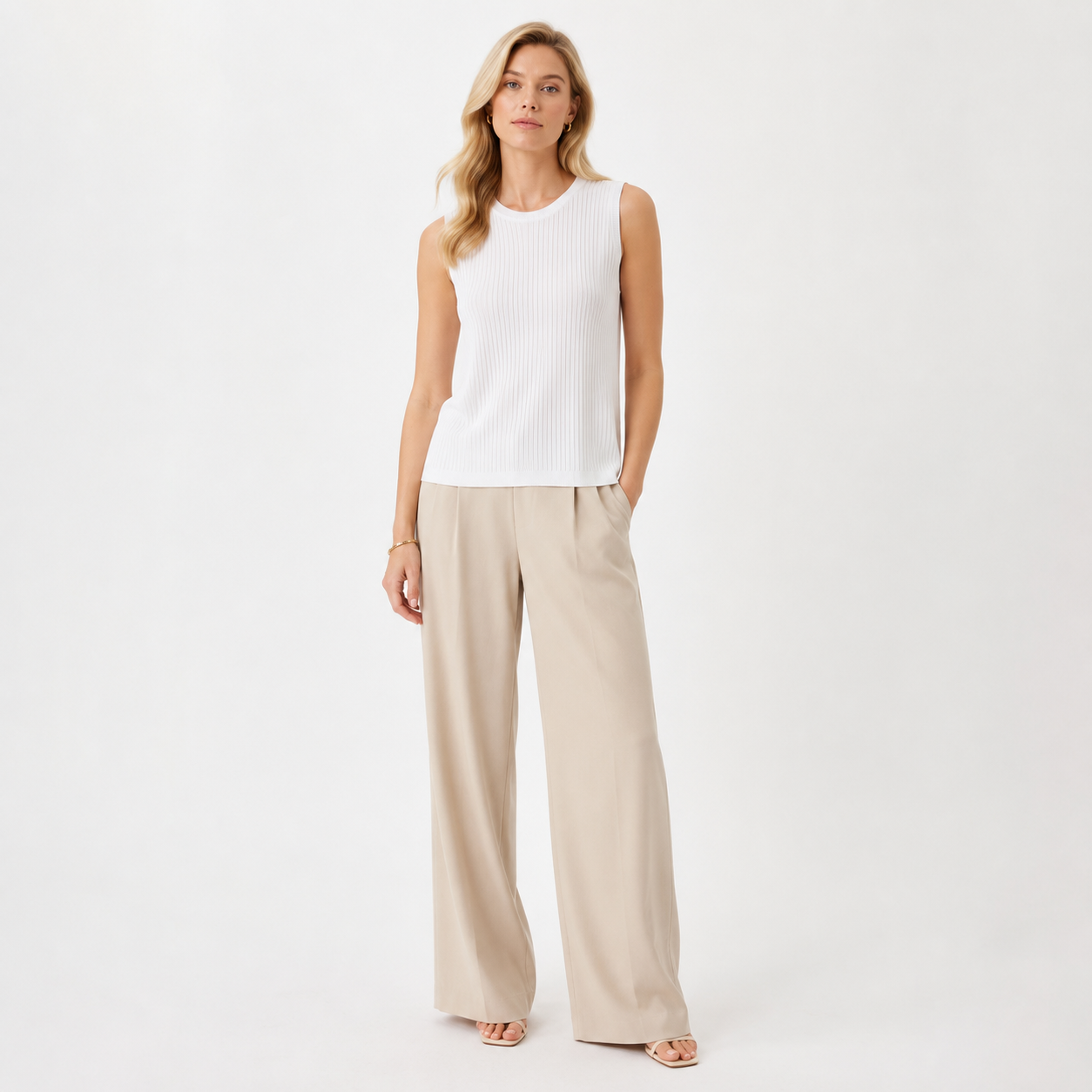 Sleeveless Knitted Vest Top