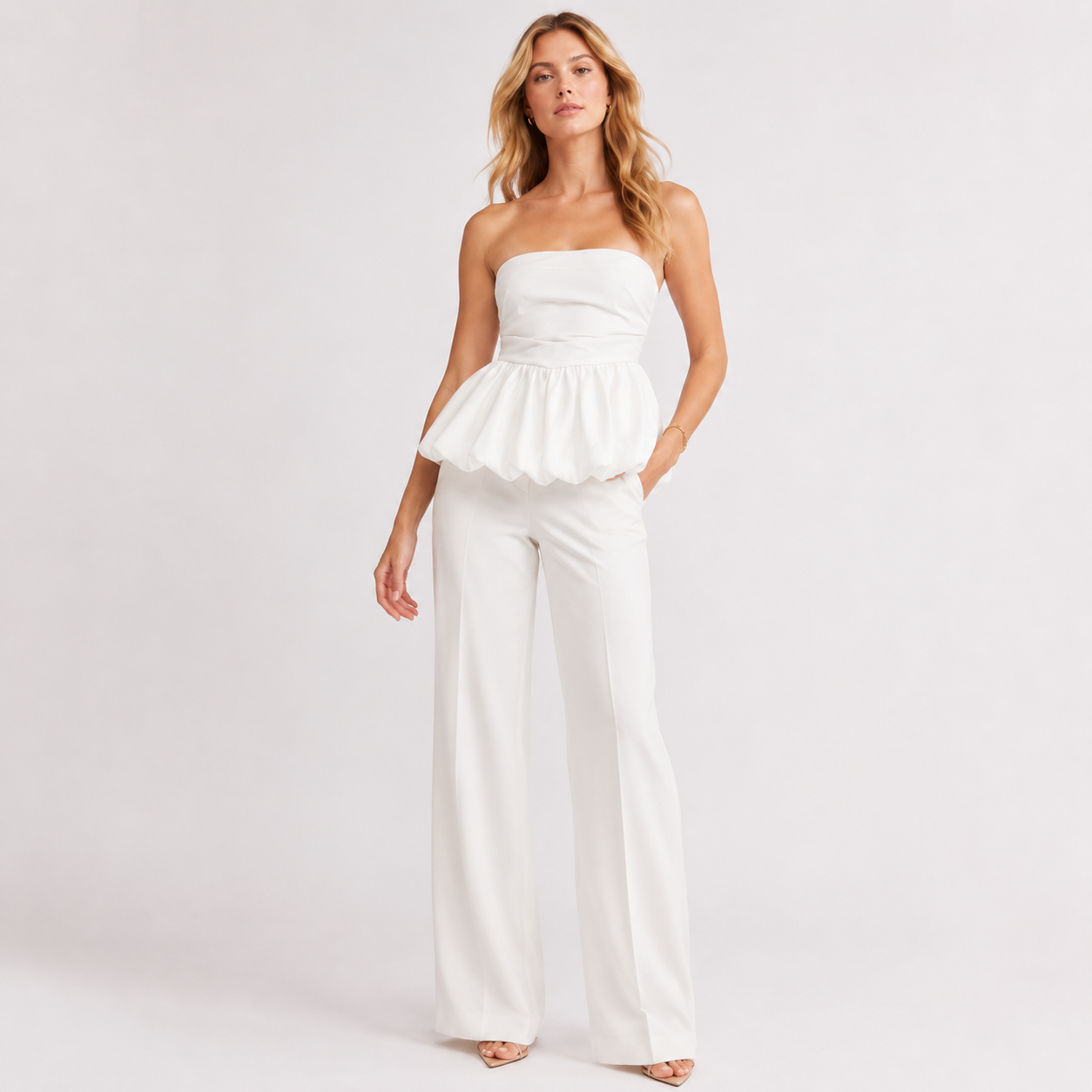 Ruffle Peplum Cami Top