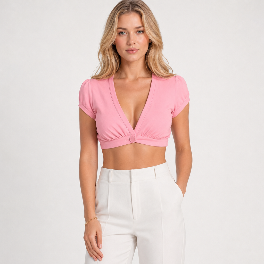 V-Neck Cropped Vest Top