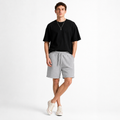Textured Letter Drawstring Shorts