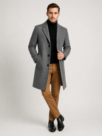 Single-Breasted Turn-Down Collar Coat