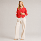 Soft-Knit Button-Front Cardigan