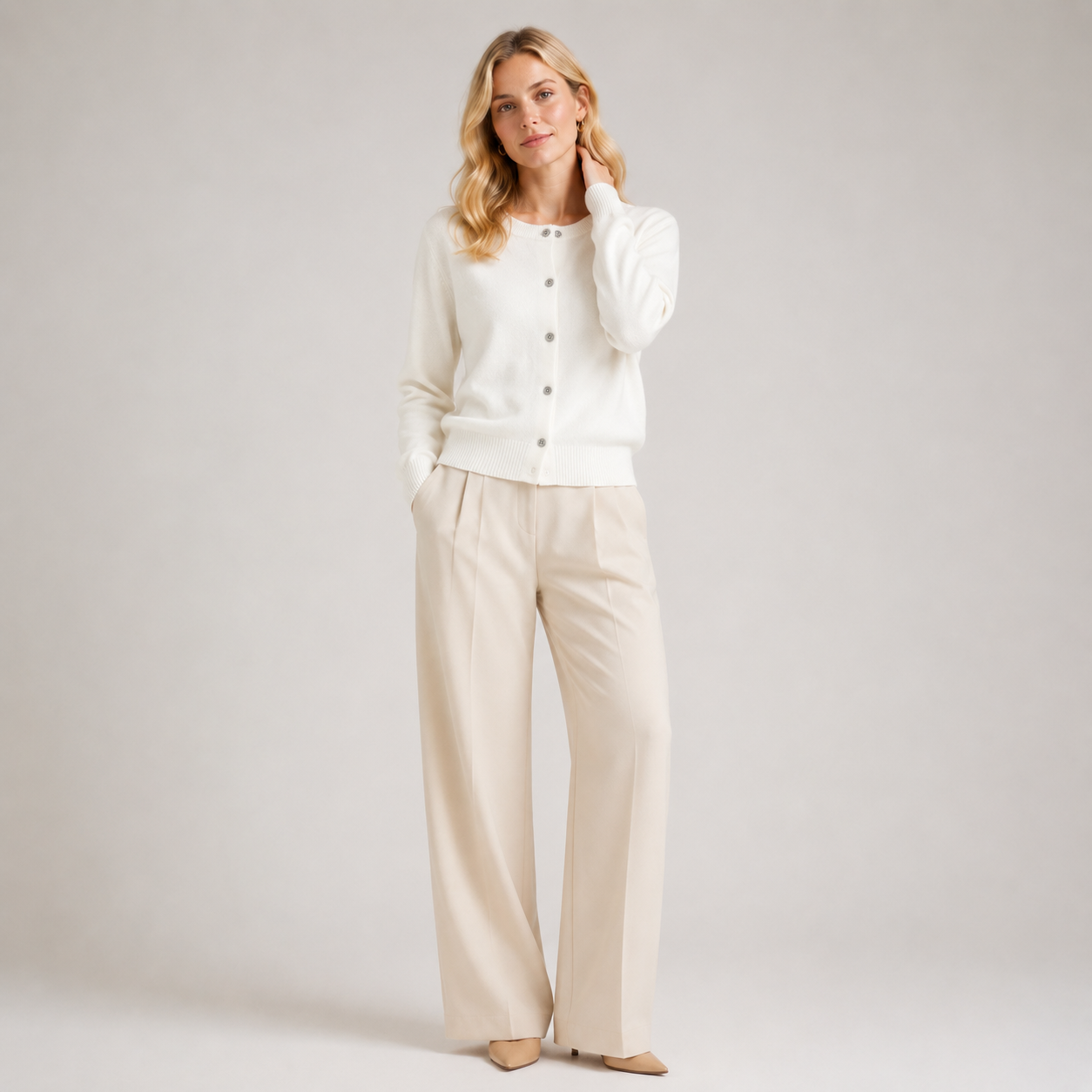 Soft-Knit Button-Front Cardigan