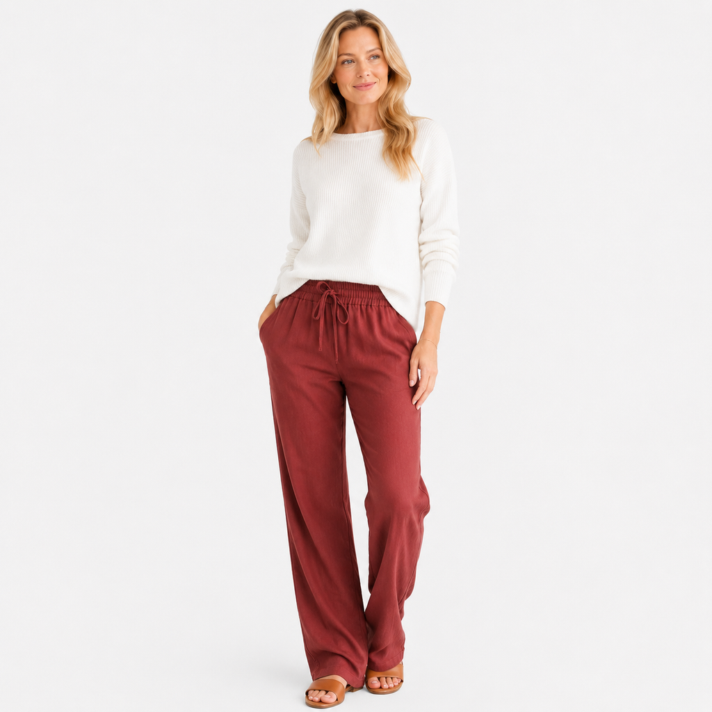 Linen Wide-Leg Chinos
