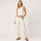Barrel Leg Cropped Jeans