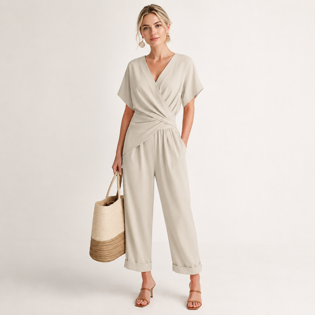 Short Sleeve Top and Trousers Two-Piece Set